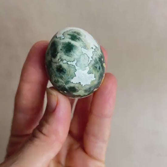 Ocean Jasper Egg: Natural Healing Crystal for Meditation & Chakra Work