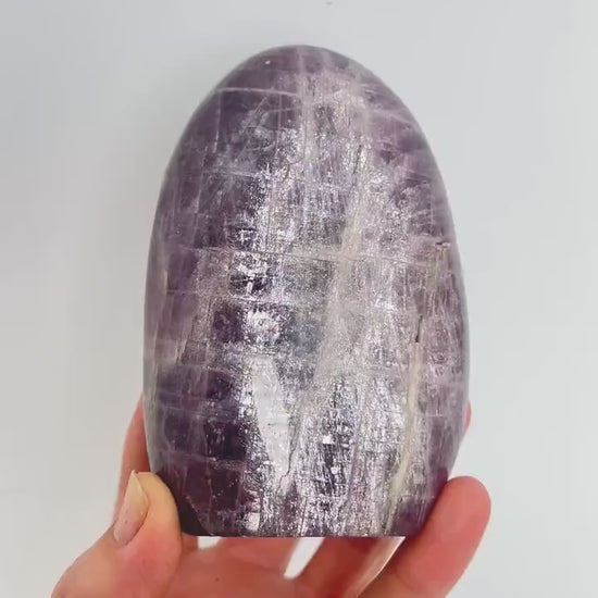 Purple Anhydrite Freeform: Polished Rare Madagascar Free Standing Crystal