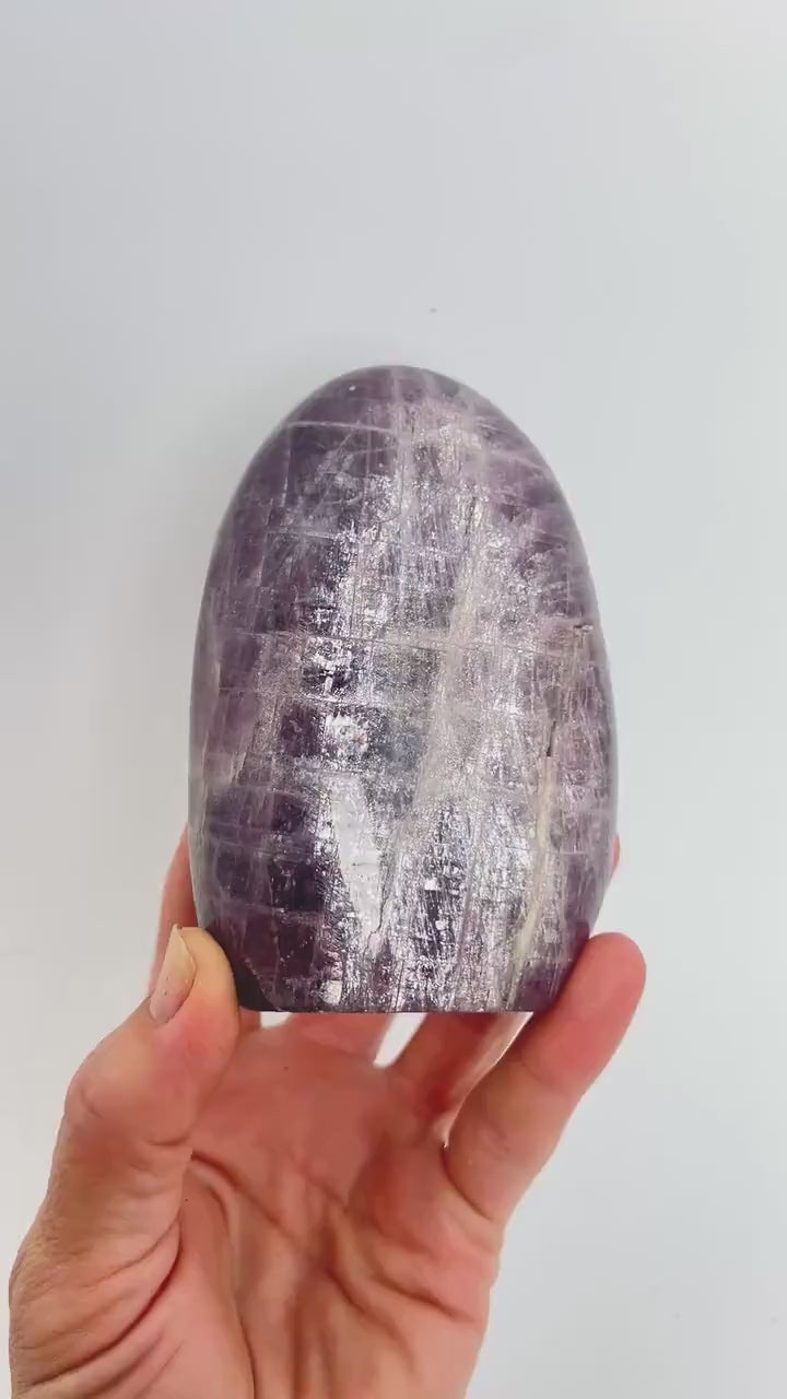 Purple Anhydrite Freeform: Polished Rare Madagascar Free Standing Crystal