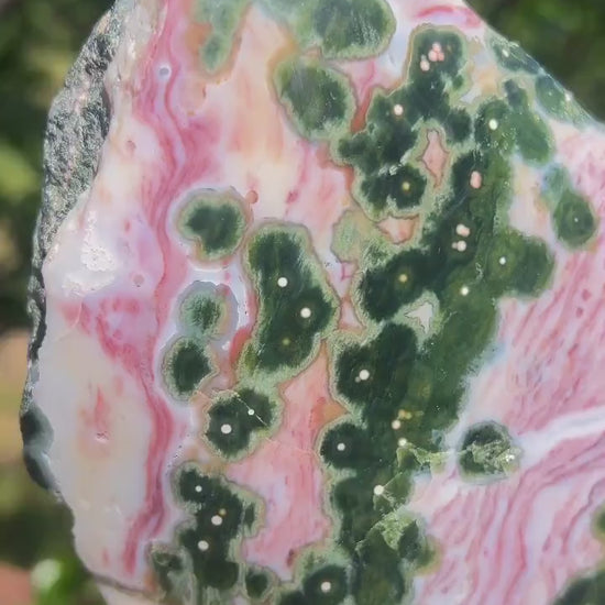 Ocean Jasper RARE Vein 1 XL free form / semi polish