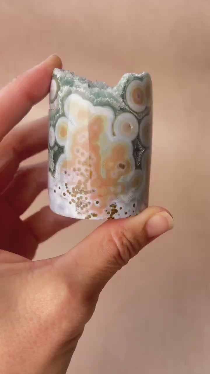 Ocean Jasper Druzy Core | Rare Polished Crystal | Collector Crystal Gift Vein 8