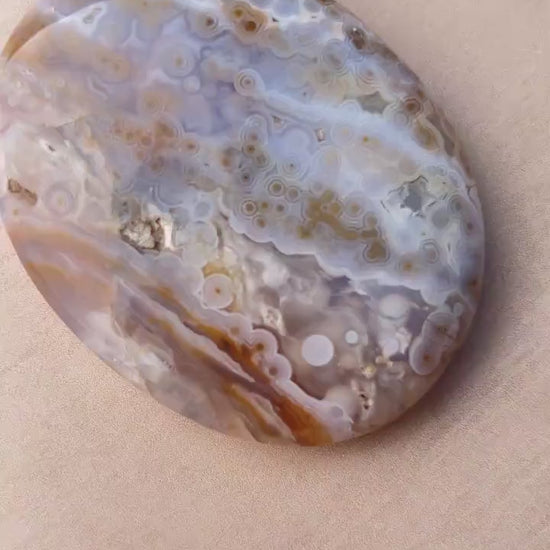 Ocean Jasper XL Palm Stone: Vein 3-4 Rare Old Stock Authentic OJ