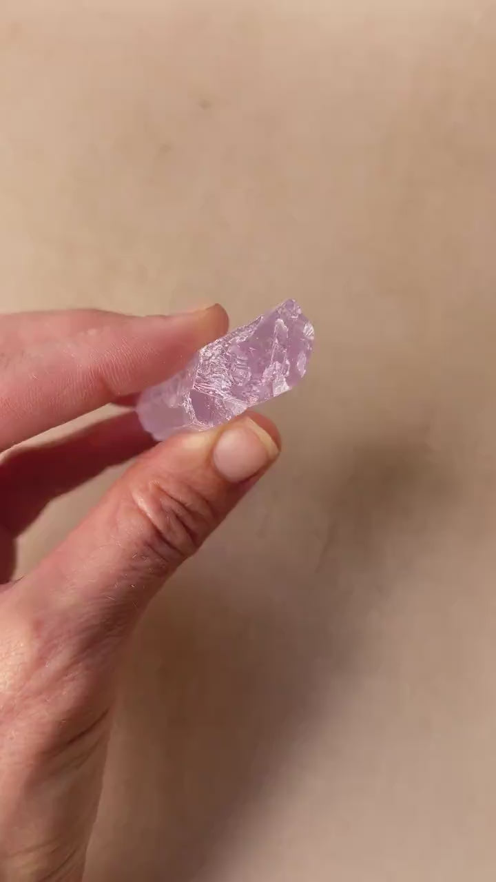 Kunzite Natural Crystal : Violet Spodumene from Afghanistan