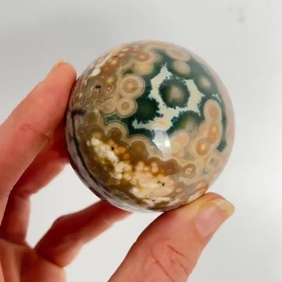 Ocean Jasper Sphere | Old Stock Vein 1-2 Collector Crystal